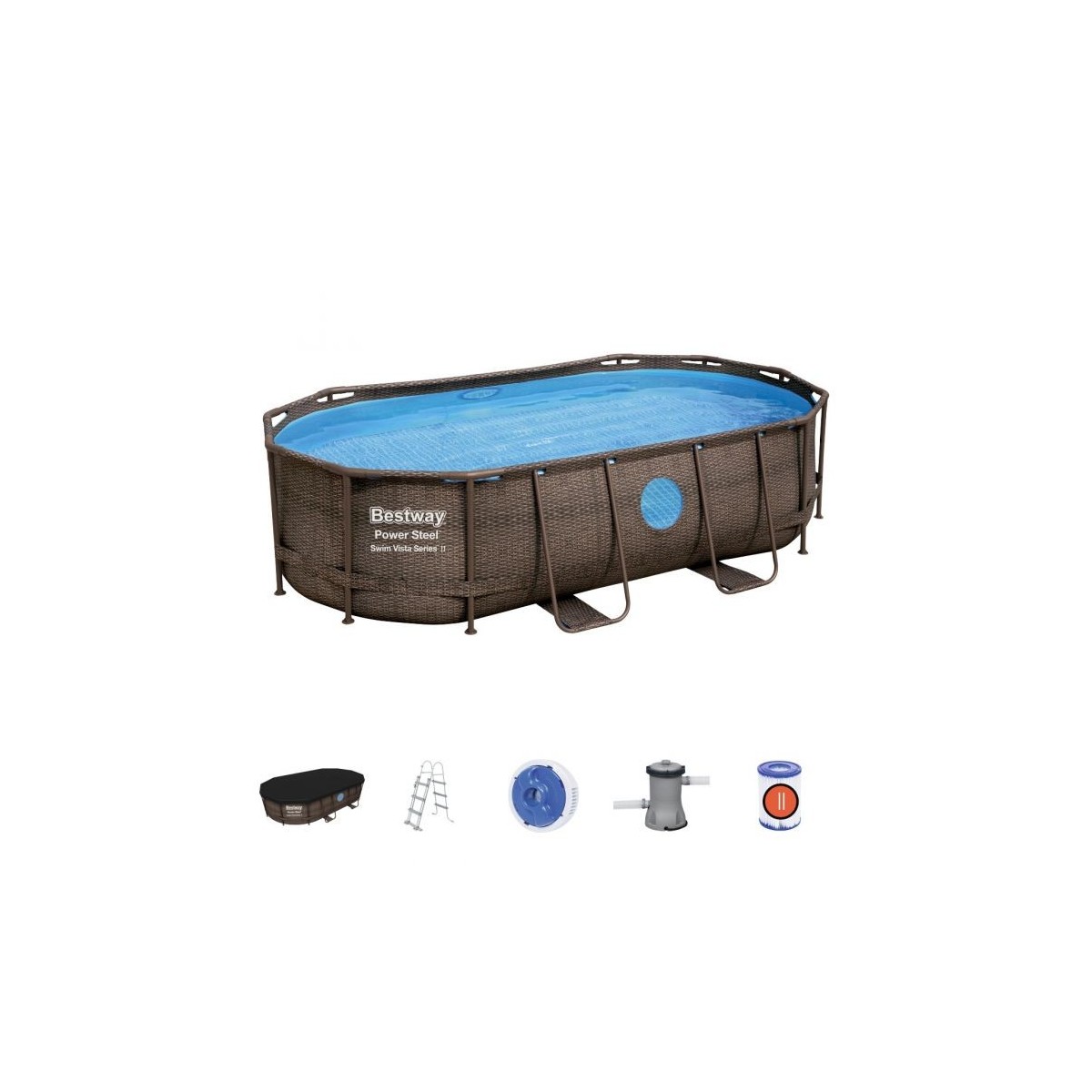 Piscina Power Steel Swim Vista Bestway Ovale In Acciaio X X Cm