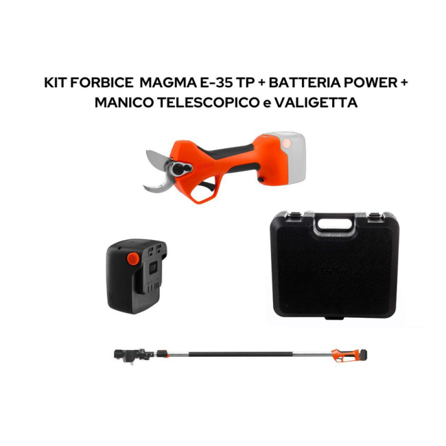 Kit Potatura Con Forbice Magma Manico Batteria Ah